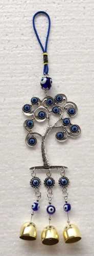 Hanging Ornament - Tree of Life with Evil Eye and Bells (23cm)