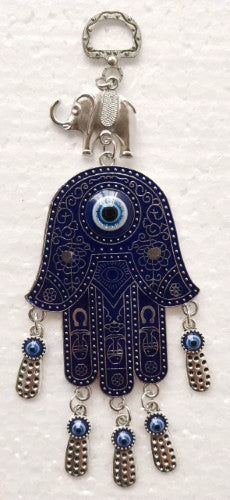 Hanging Ornament - Hamsa with Evil Eye and Elephant (16cm)