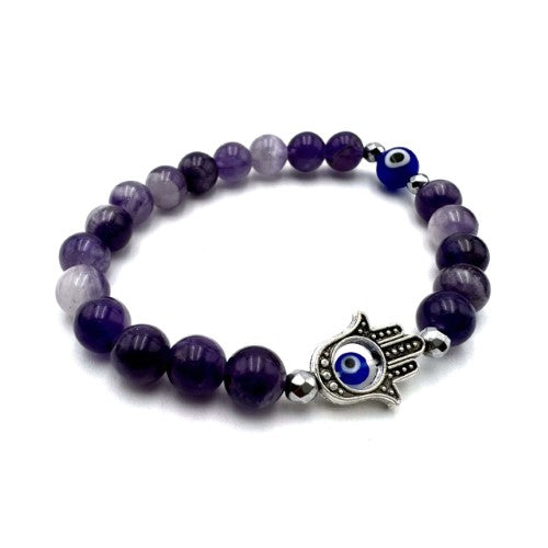 Bracelet - Hamsa Evil Eye Amethyst