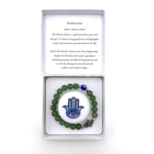 Bracelet - Hamsa Evil Eye Aventurine