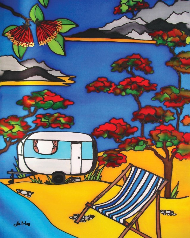 Jo May Small Print 20 x 25cm Caravan