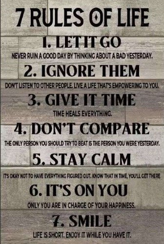 Wall Art on MDF - Rules of Life (40 x 60cm)