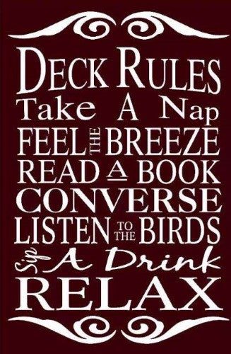 Wall Art on MDF - Deck Rules (40 x 60cm)