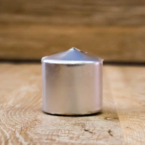Waxglo Candle - 38x50mm CYLINDER (12pk) - METALLIC SILVE