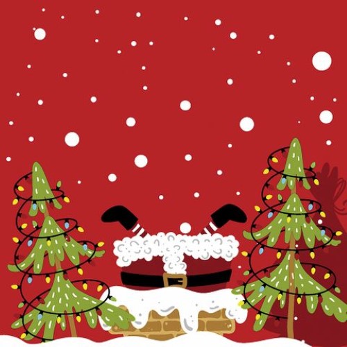 Luncheon Napkin - Mood of Santas