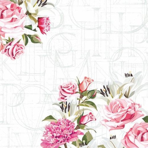 Luncheon Napkin - Rose Letters