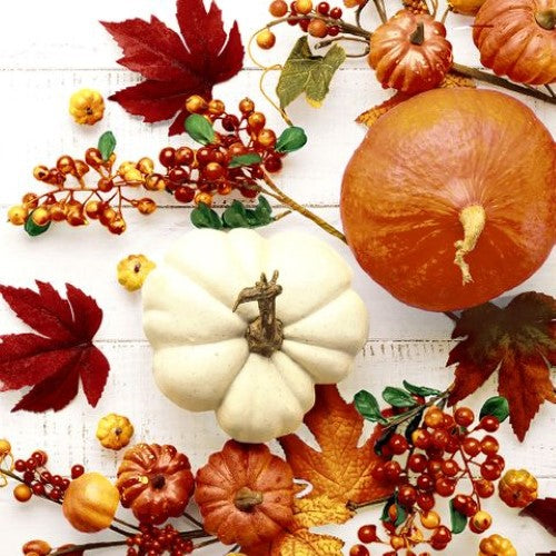 Luncheon Napkin -Pumpkin & Leaves