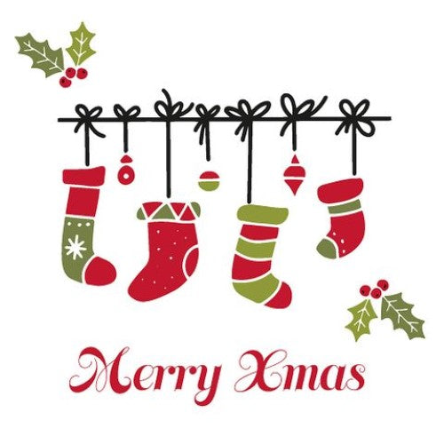 Luncheon Napkin - Xmas Stockings
