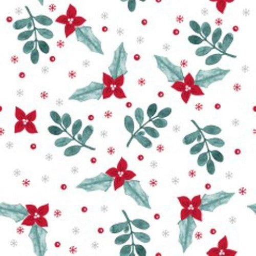 Luncheon Napkin - Moments Poinsettia Deco