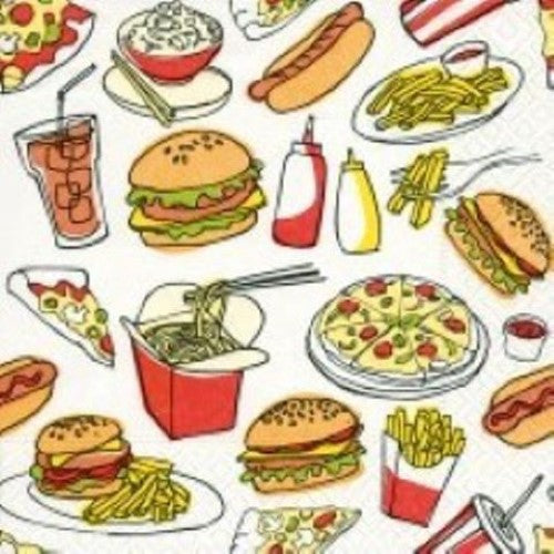 Luncheon Napkin -Fast Food **