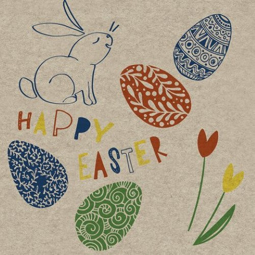 Luncheon Napkin Hoppy Easter Time