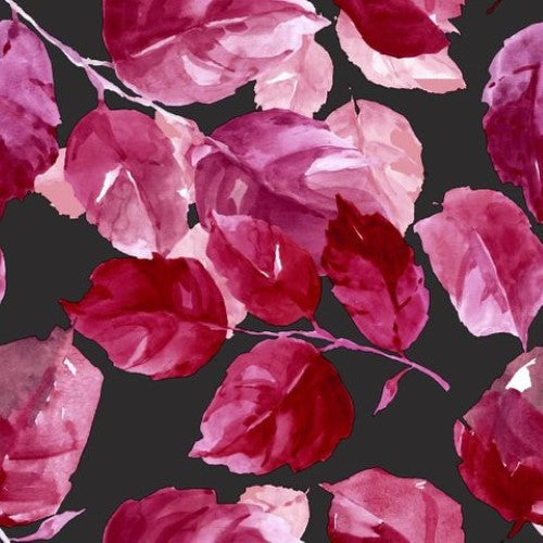 Luncheon Napkin - Maroon Leaves