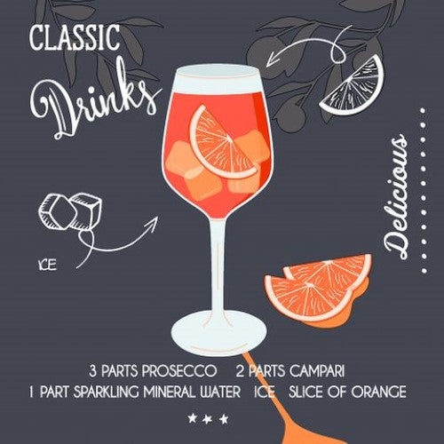 Cocktail Napkin - Aperole Black