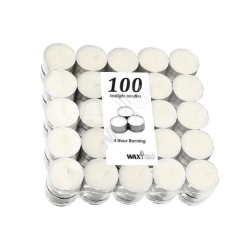 Waxglo - 4hr TEALIGHT CANDLES -BAG 100