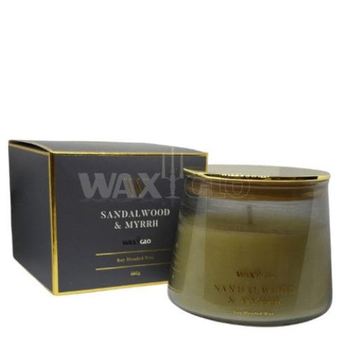 Waxglo Scented Candle - 260g Jar Candle W-Scented -Sandalwood &