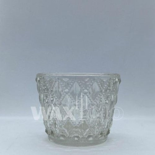 Waxglo- 75x60mm ORNATE TEXTURED GLASS TEALIGHT H