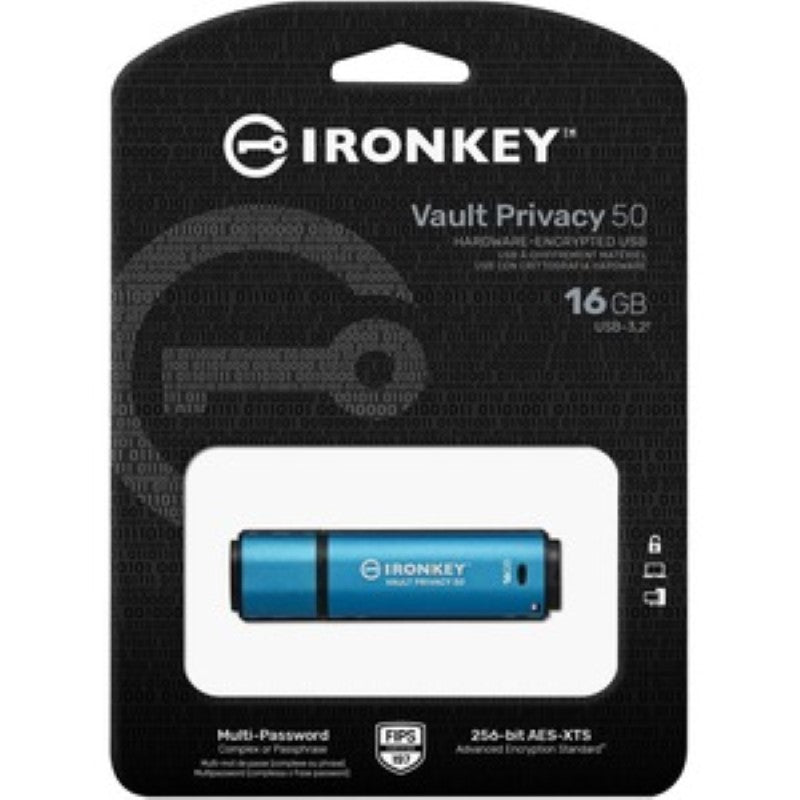 Kingston IronKey Vault Privacy 50 Series 16GB USB 3.2 (Gen 1) Type A Flash Drive