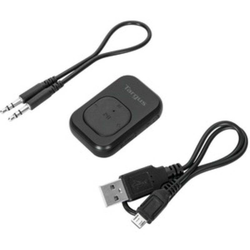 Targus Bluetooth Audio Transmitter & Receiver for seamless audio streaming from non-Bluetooth devices using Bluetooth 5.0 technology.