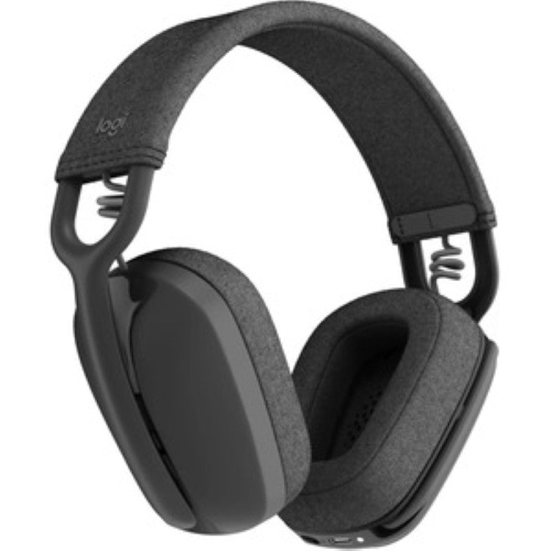 Logitech Zone Vibe Wireless Headset with stereo sound, USB-C, noise-canceling mic, and multipoint Bluetooth connectivity.