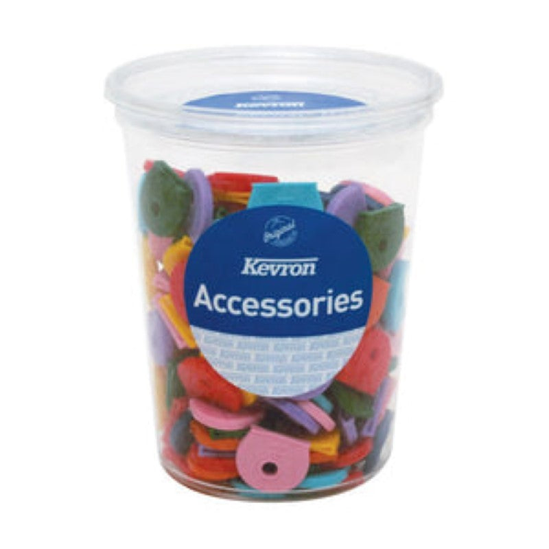 Vibrant KEVRON key head caps in assorted colours, 200 pieces for easy key identification and organization.