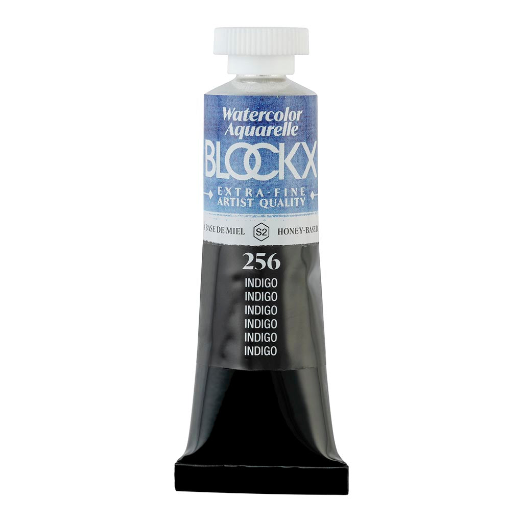 BLOCKX Watercolour Tube 15ml S2 256 Indigo featuring vibrant, light-resistant indigo pigments for stunning watercolor art.