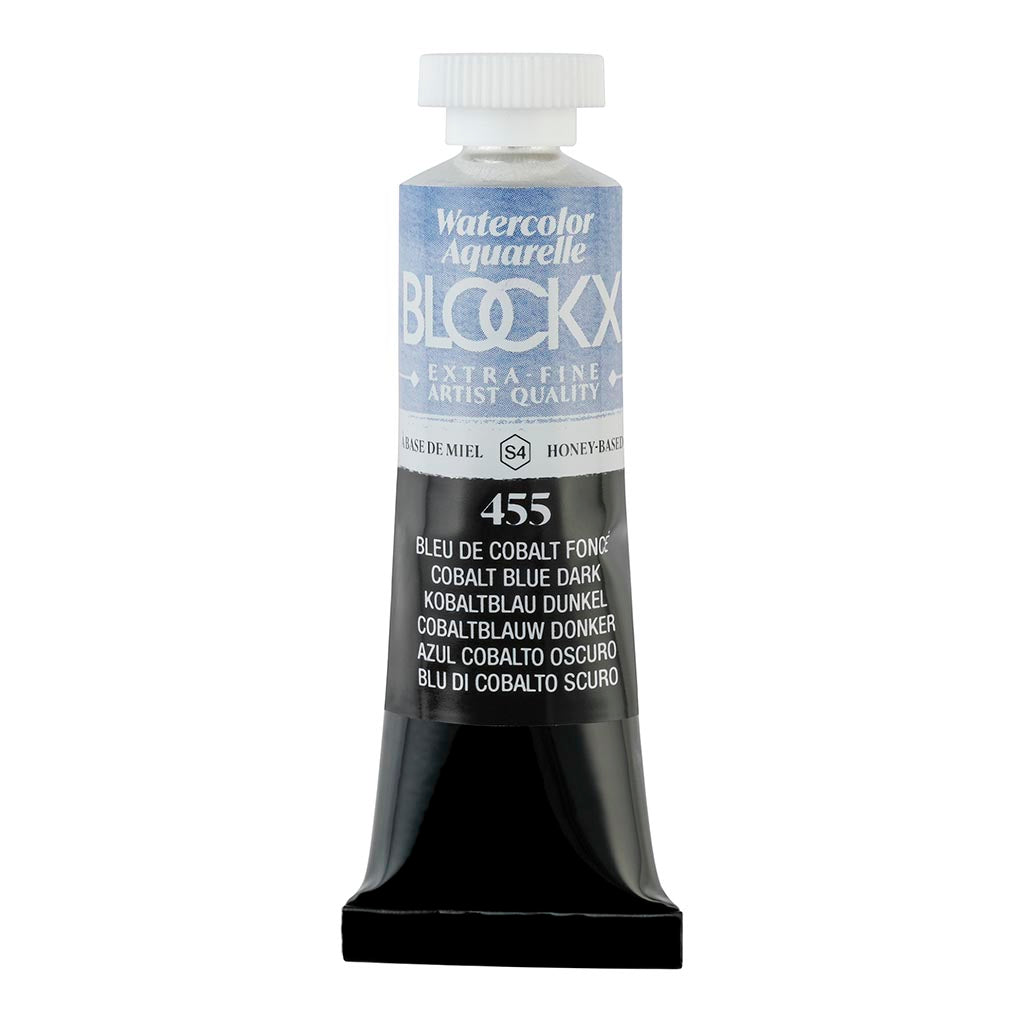 BLOCKX 15ml Watercolour Tube in Cobalt Blue Dark offers vibrant, light-resistant pigments for stunning artistic creations.