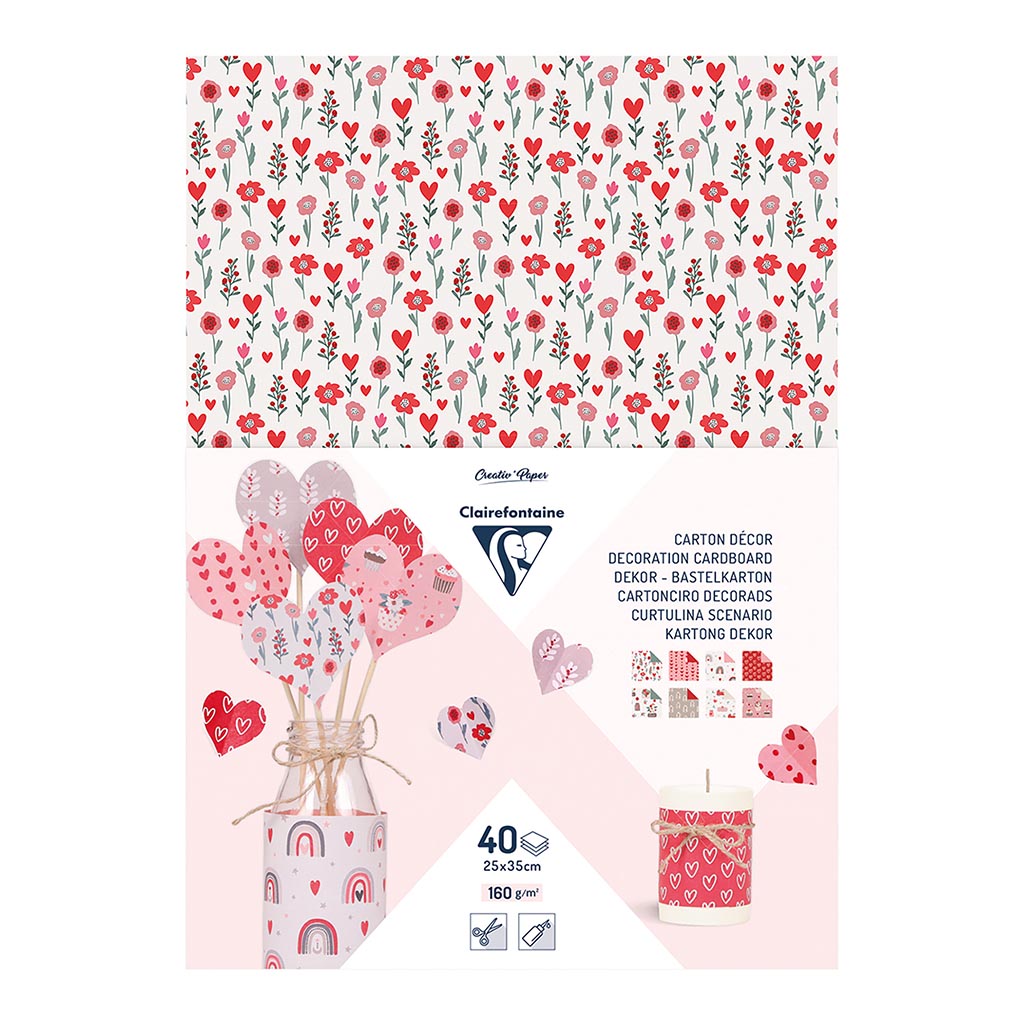 Clairefontaine Decoration Cardboard Love 25x35cm 160g 40sh