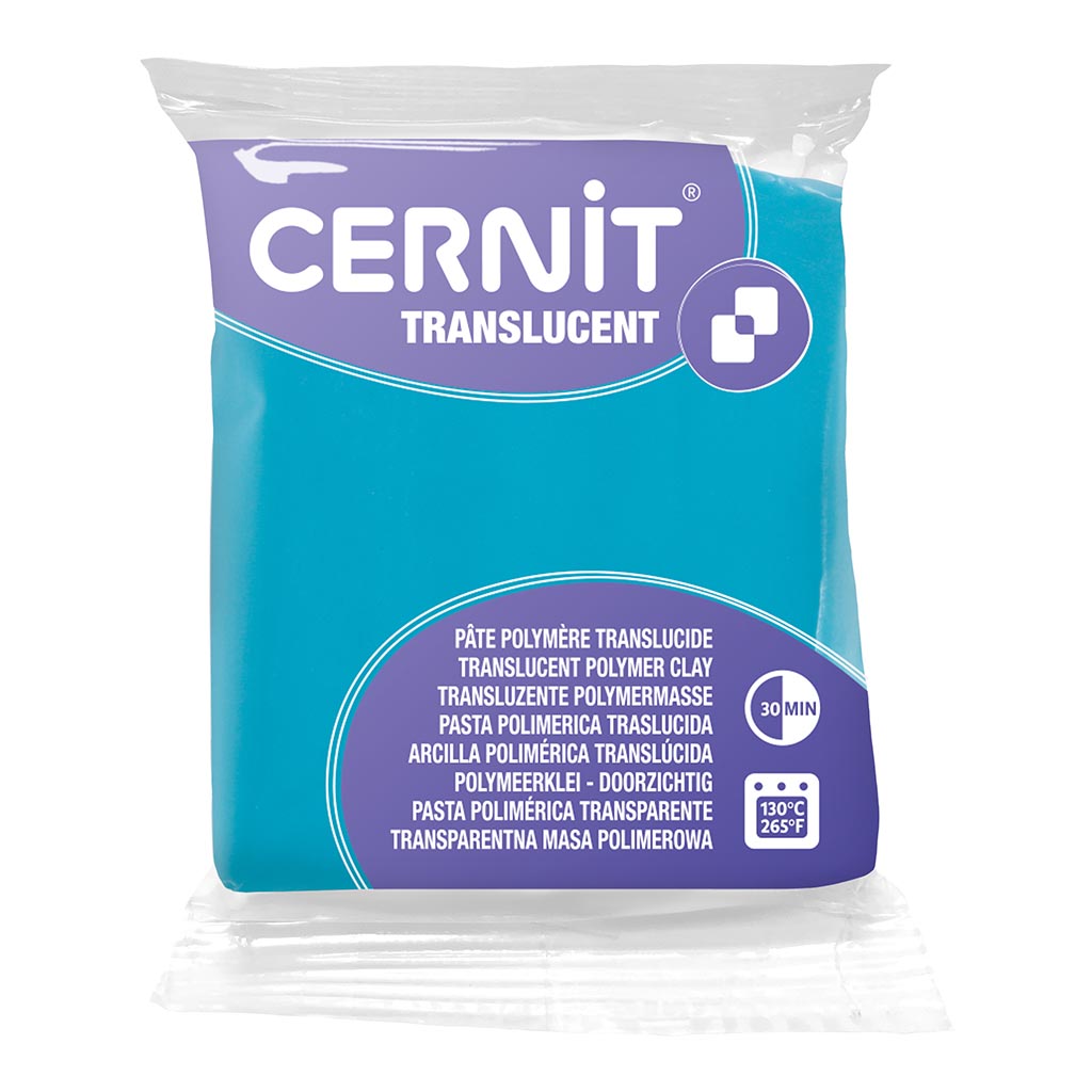 Cernit Polymer Clay Translucent 56g Turquoise Blue