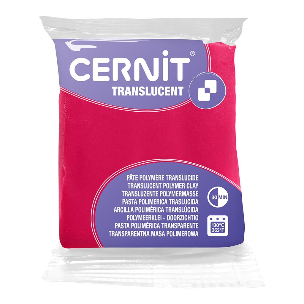Cernit Polymer Clay Translucent 56g Ruby Red