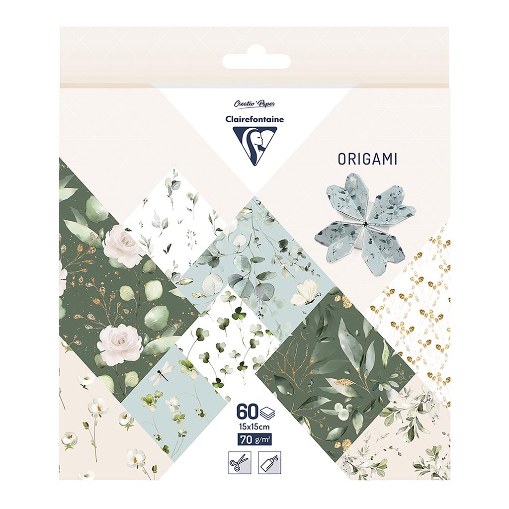 Clairefontaine Origami Paper Romantic 15x15cm 60sh