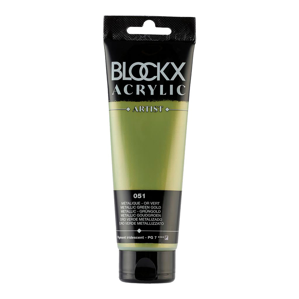 BLOCKX Acrylic Tube Metallic Green Gold 120ml