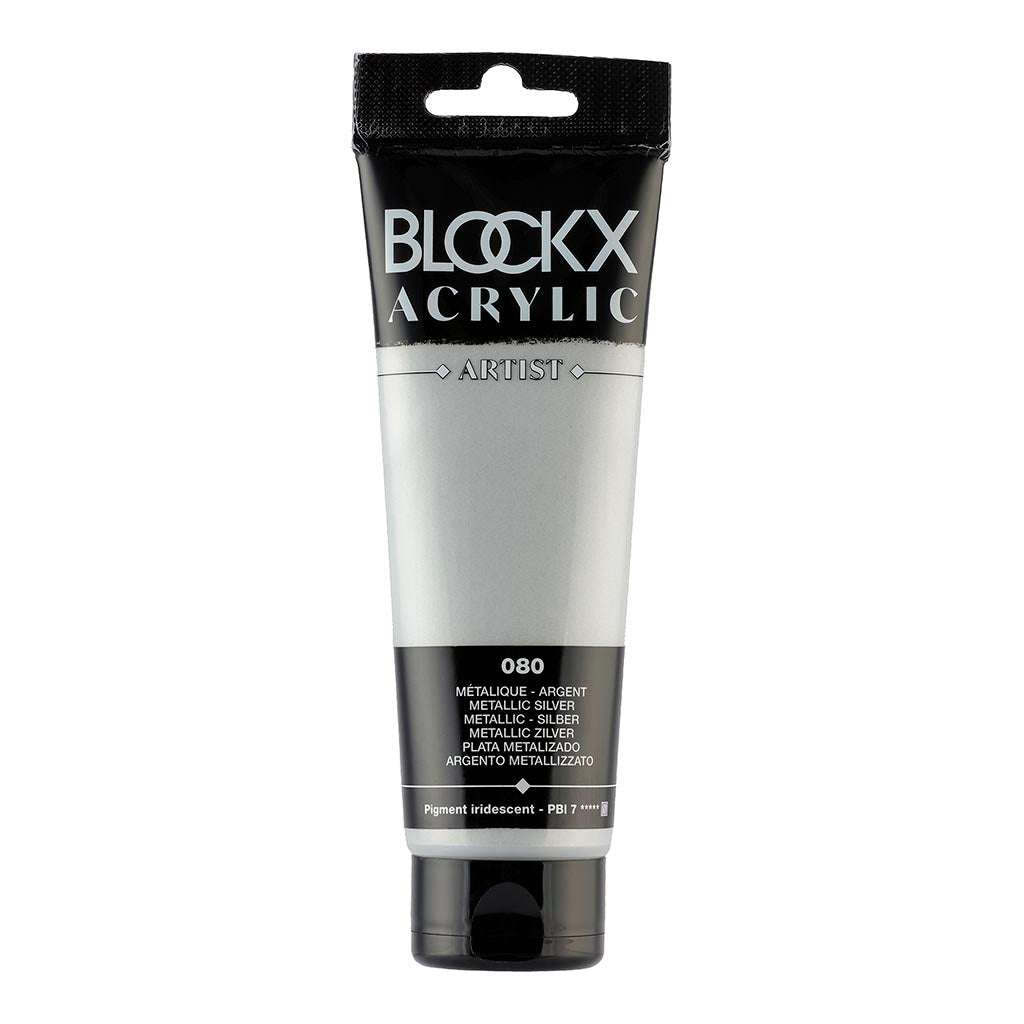 BLOCKX Acrylic Tube Metallic Silver 120ml
