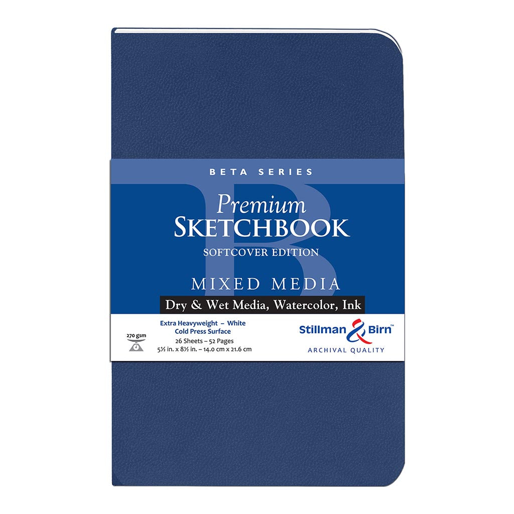 S&B Beta Sketchbook Softcover White 270g 14x21.6cm 26sh