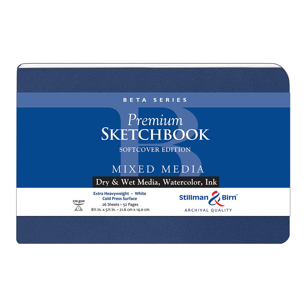 S&B Beta Sketchbook Softcover White 270g 21.6x14cm 26sh