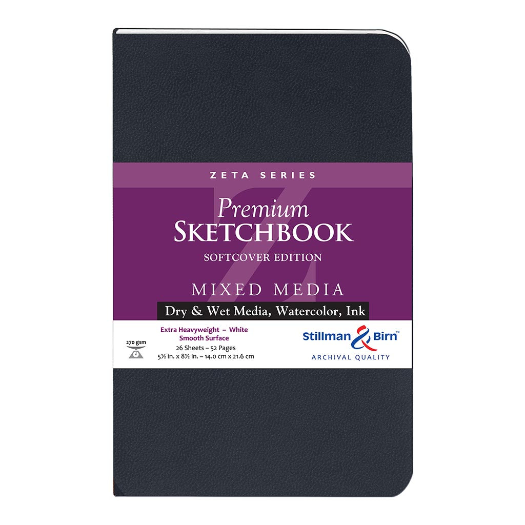 S&B Zeta Sketchbook Softcover White 270g 14x21.6cm 26sh