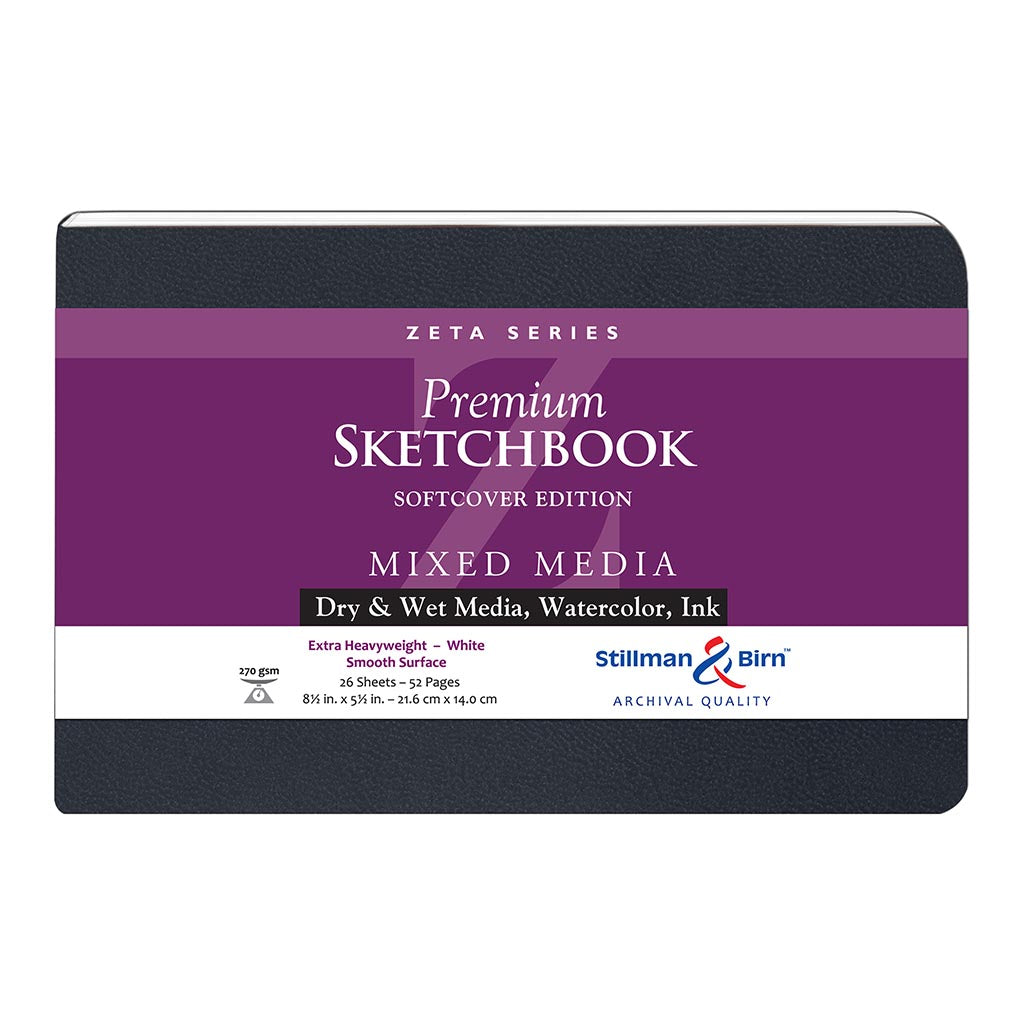 S&B Zeta Sketchbook Softcover White 270g 21.6x14cm 26sh