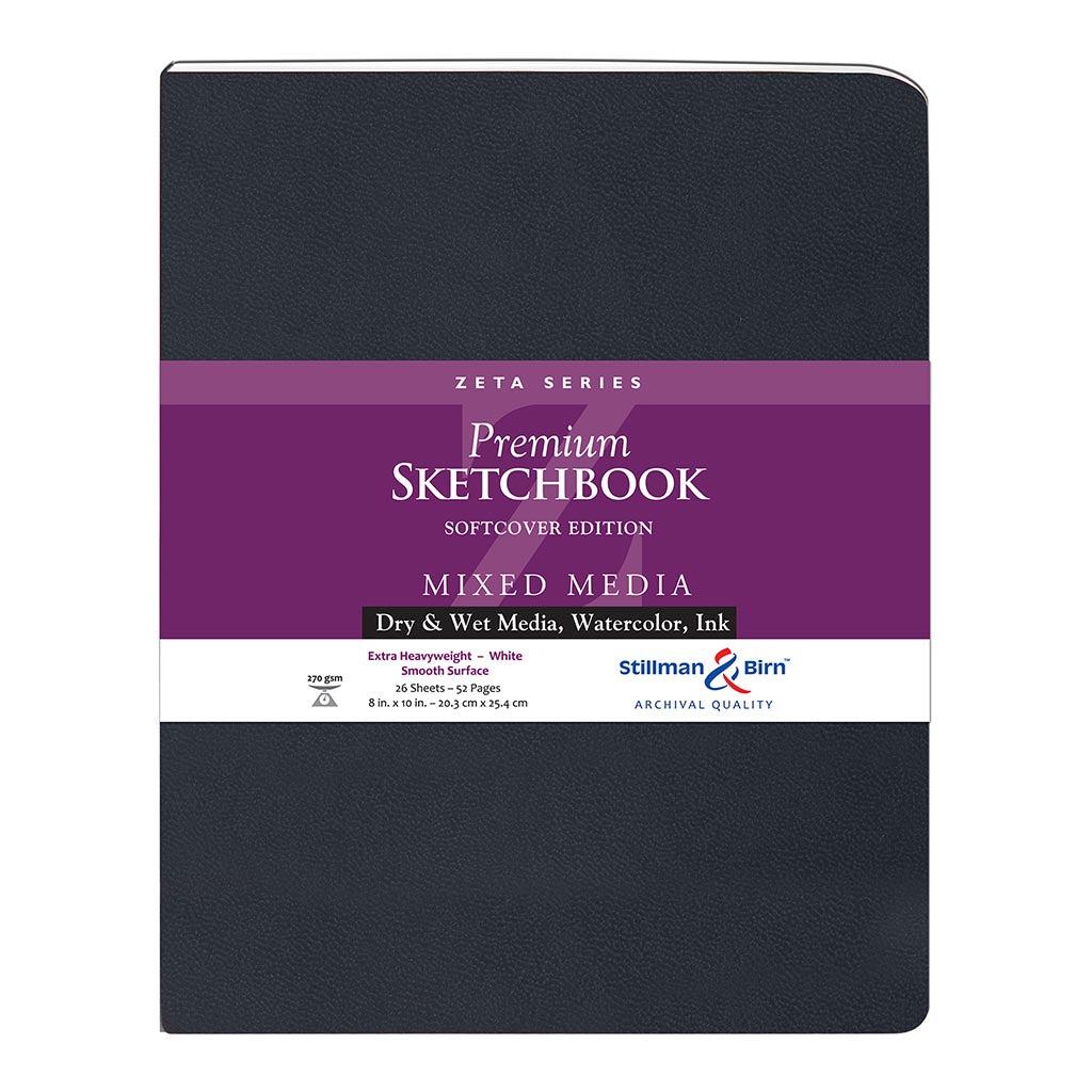 S&B Zeta Sketchbook Softcover White 270g 20.3x25.3cm 26sh