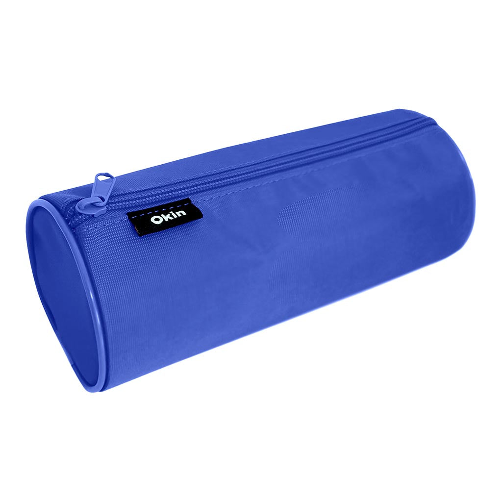 Okin Large Barrel Pencil Case Blue 22x9cm