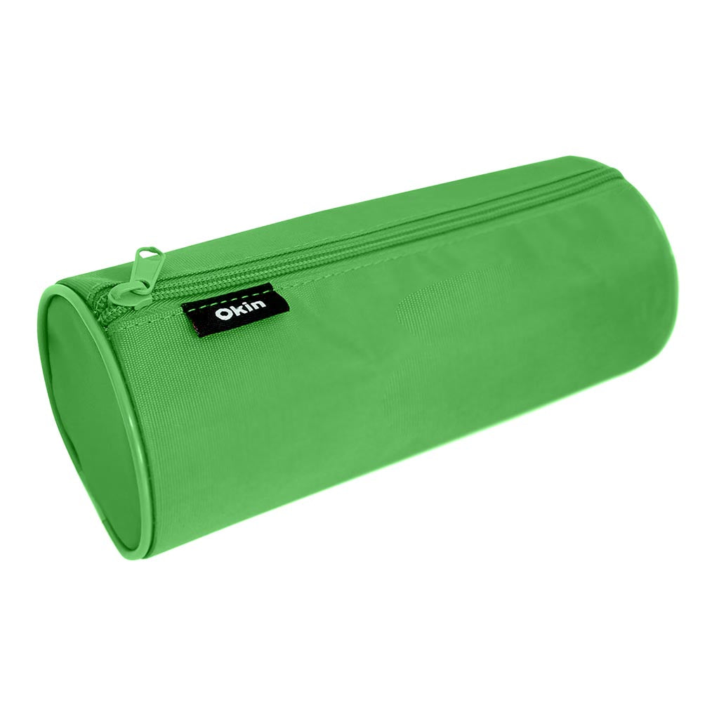 Okin Large Barrel Pencil Case Green 22x9cm