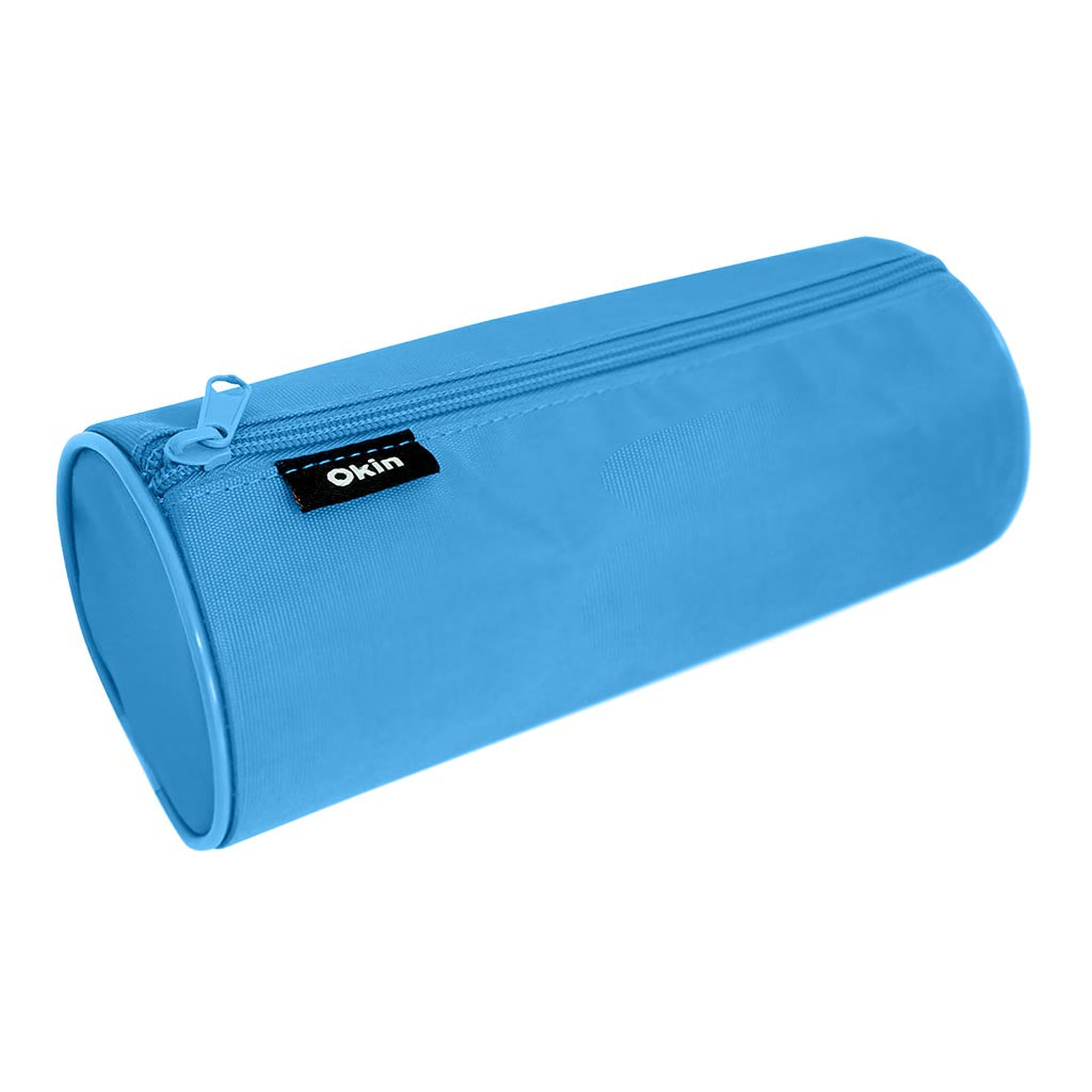 Okin Large Barrel Pencil Case Light Blue 22x9cm