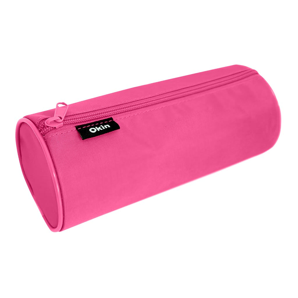 Okin Large Barrel Pencil Case Pink 22x9cm