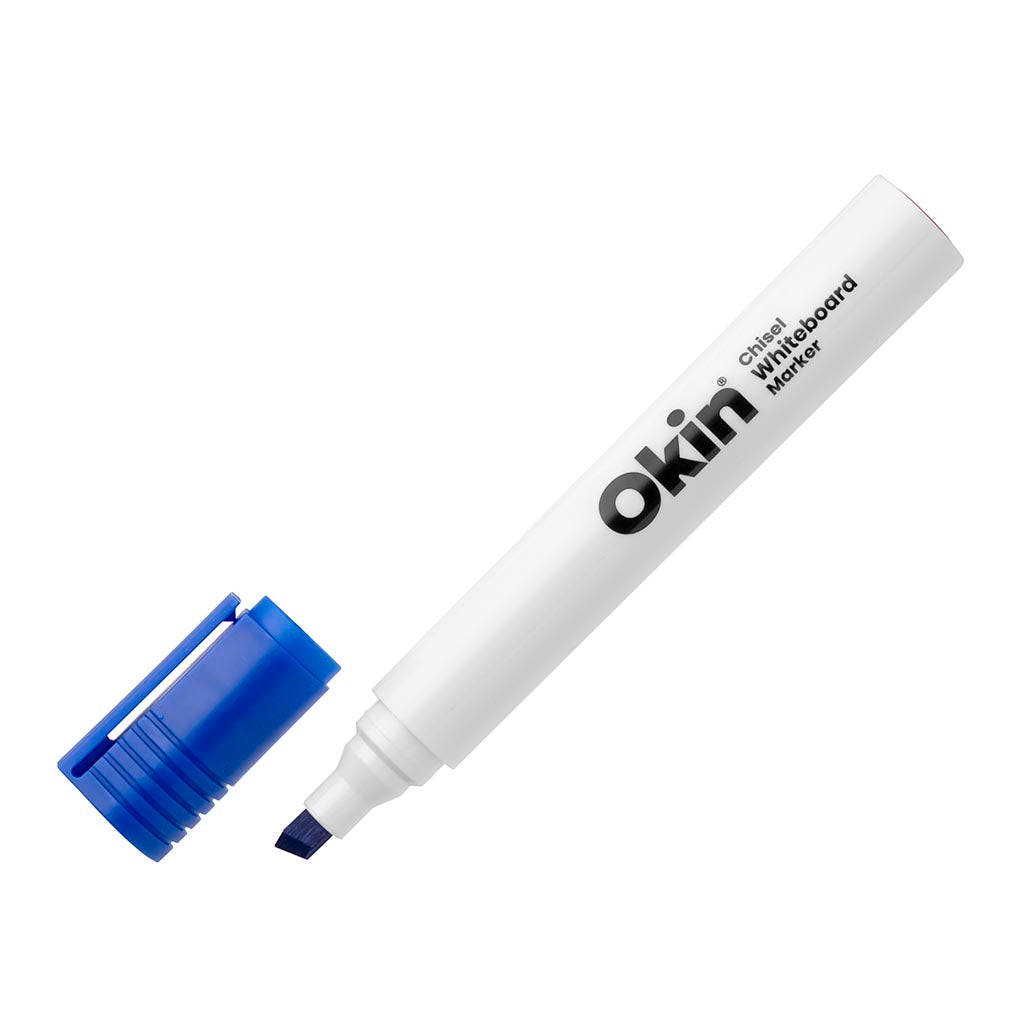 Okin Whiteboard Marker Chisel Tip Blue - Pack of 12