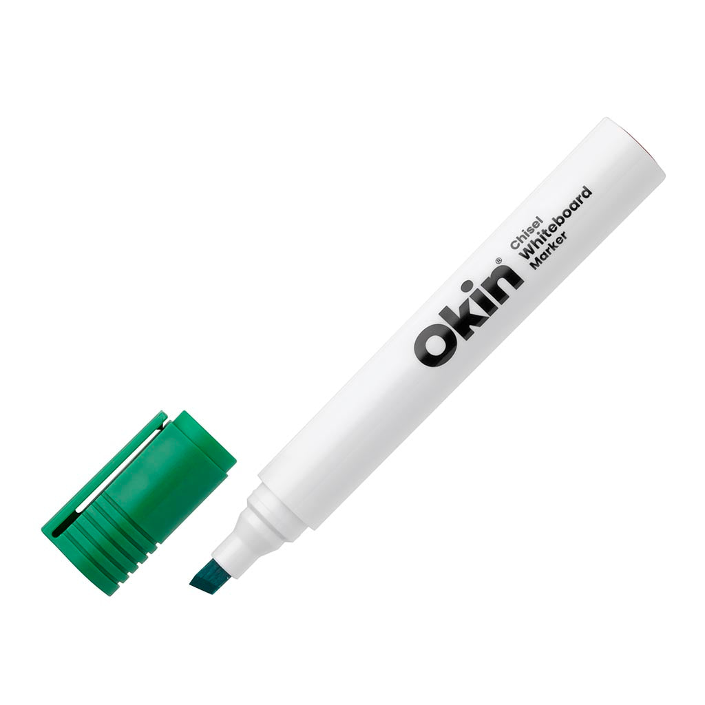 Okin Whiteboard Marker Chisel Tip Green - Pack of 12