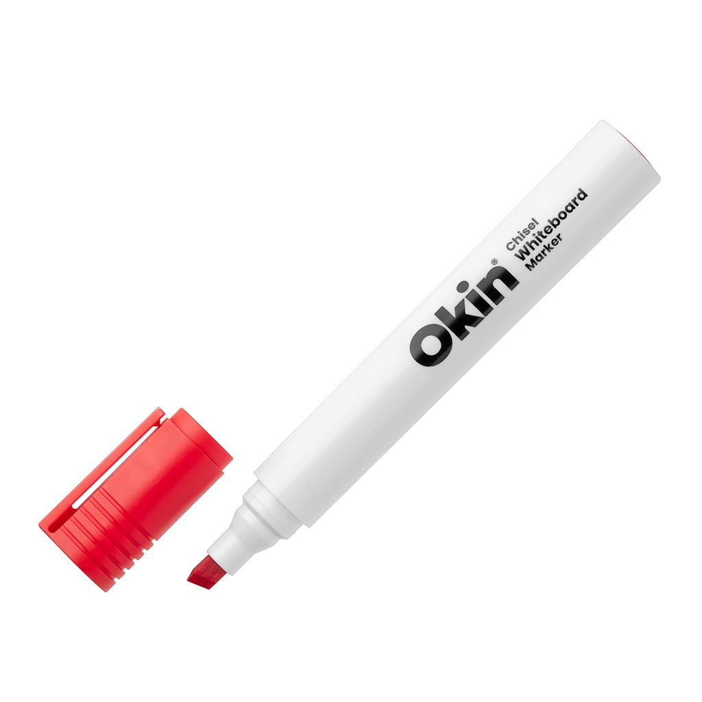 Okin Whiteboard Marker Chisel Tip Red - Pack of 12