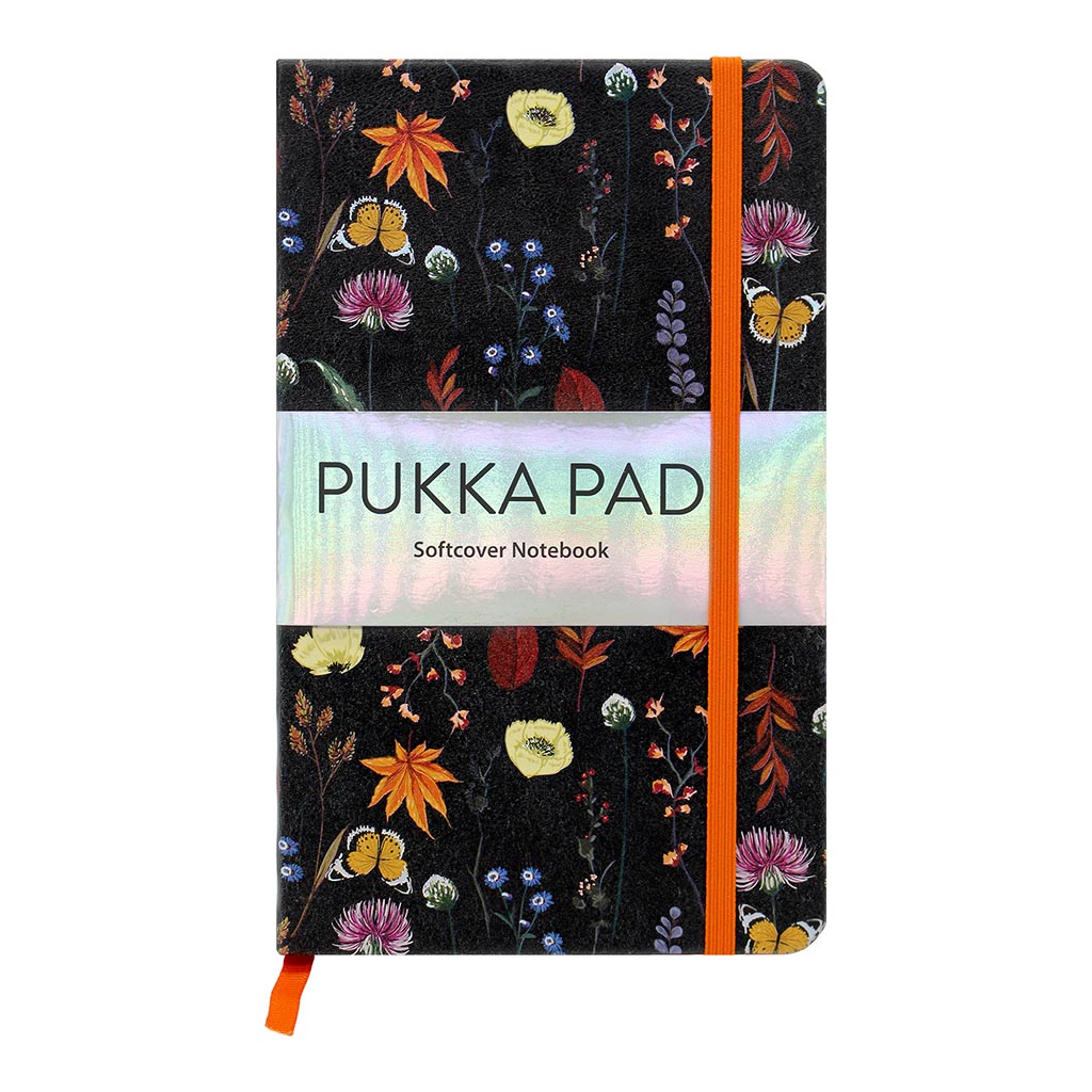 Pukka Bloom Softcover Notebook 13x21cm Black