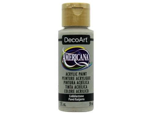 Americana Acrylics 2oz Cobblestone paint in a versatile, easy-to-use format for artists, ideal for various surfaces and techniques.