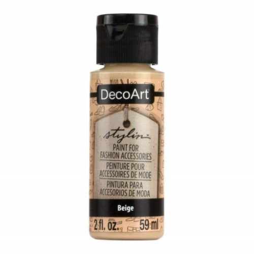 DecoArt Stylin Multi Surface Fashion Acrylic Paint in 2oz, ideal for versatile creative projects on leather, canvas, and more.
