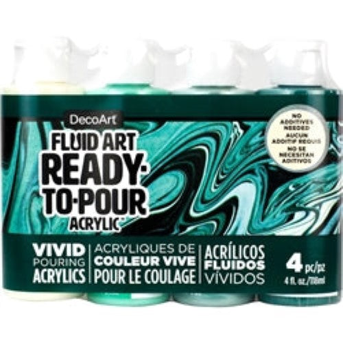Decoart Fluidart Sooth Nature Paint Pouring Kit with ready-to-pour acrylics for vibrant and effortless fluid art creations.