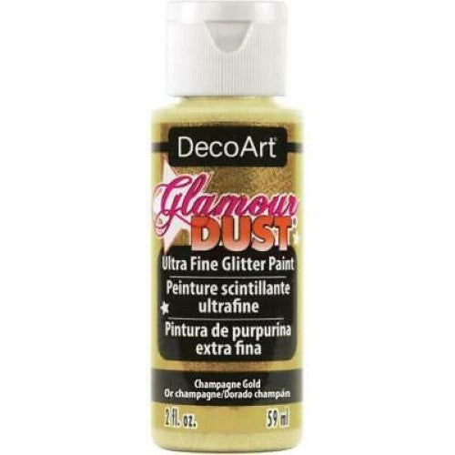 Decoart Glamour Dust Glitter Paint 2oz 59ml CHAMPAGNE GOLD
