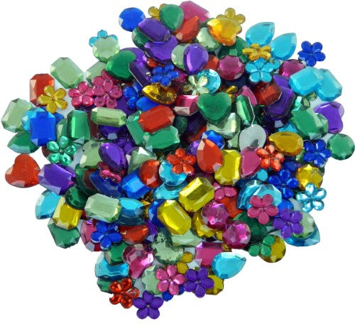 Large assorted rhinestones (200g) for crafts, perfect for adding sparkle to DIY projects, scrapbooking, and jewelry design.